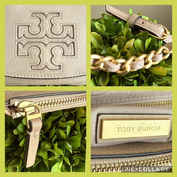 TORY BURCH "HARPER" PINK SHELL LEATHER CROSSBODY BAG 🌟EUC🌟 - Picture 11 of 17